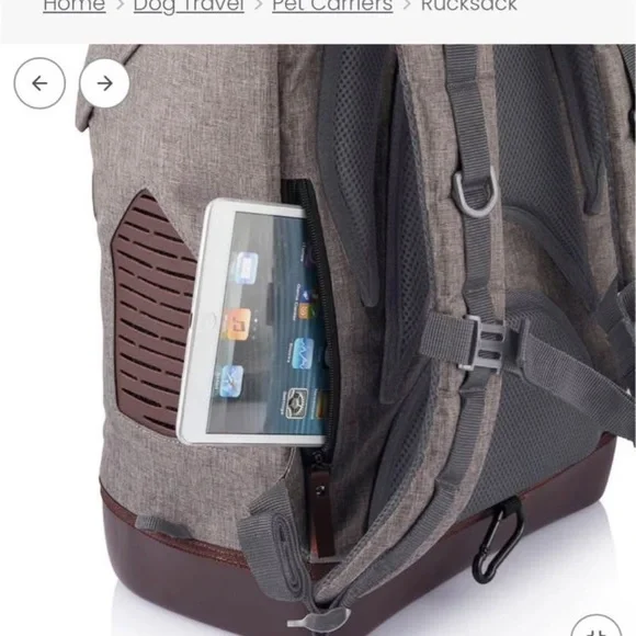 Gray and Brown Pet Carrier Backpack - Picture 5 of 11